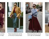 Eleganckie stylizacje w kolorze burgund. Spódnice i swetry w odcieniu głębokiej czerwieni, który jest tak piękny.