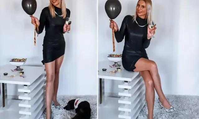 Elegancka czarna sukienka, błyszczące szpilki i balon – idealny zestaw, jak się ubrać na 18. Uroczystość!