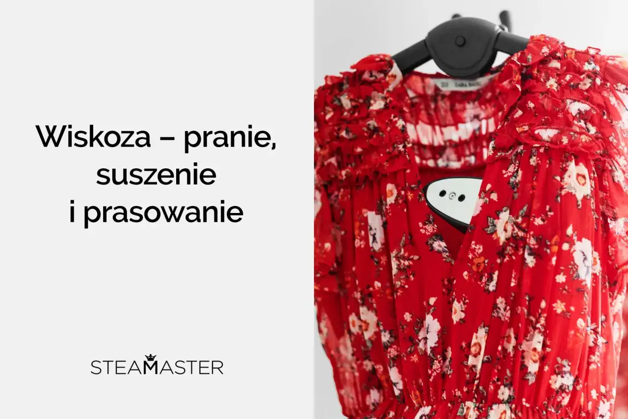 Czerwona sukienka w kwiaty, obok tekst: 